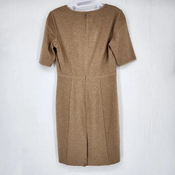 Trina Turk Heather Camel V-Neck Sheath Dress Size 6 Professional Workwear NWT